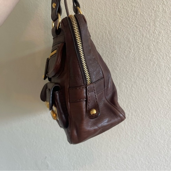 Tod's Brown Leather Took Tracolla Media Bag Shoulder Handbag Pusre Retro - Picture 6 of 16